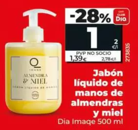 Dia Imaqe - Jabón Líquido De Manos De Almendras Y Miel