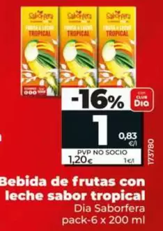 Bebida De Frutas Con Leche Sabor Tropical