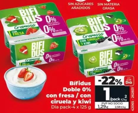 Dia - Bífidus Doble 0% Con Fresa/Con Ciruela Y Kiwi