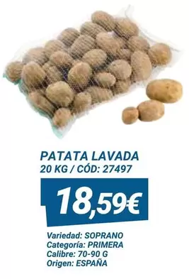 Patata Lavada Origen: España