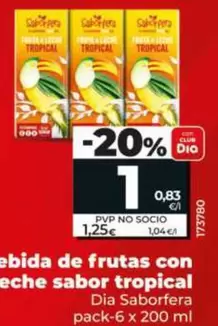 Dia Saborfera - Bebida De Frutas Con Leche Sabor Tropical