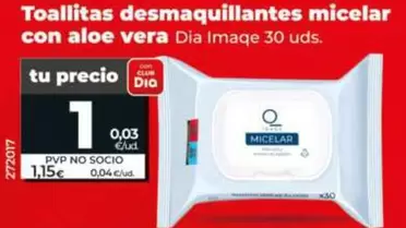 Dia Imaqe - Toallitas Desmaquillantes Micelar Con Aloe Vera