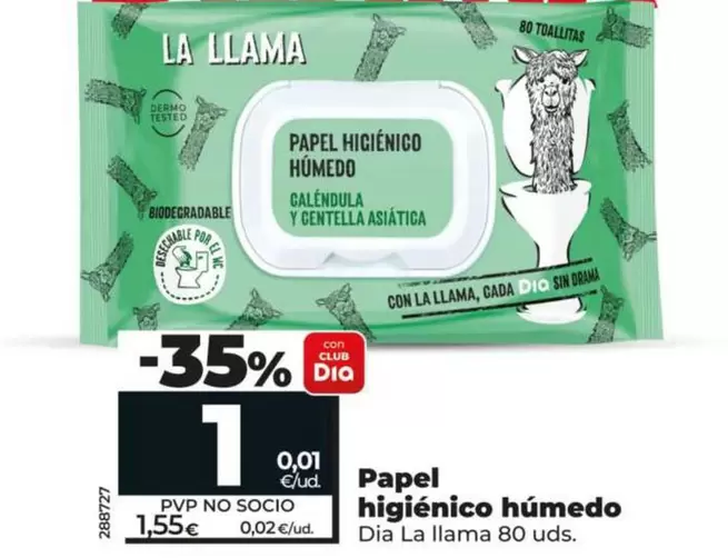 Dia La Llama - Papel Higiénico Humedo