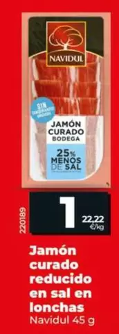 Navidul - Jamón Curado Reducido En Sal En Lonchas 