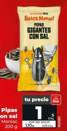 Dia Snack Maniac - Pipas Gigantes Con Sal 