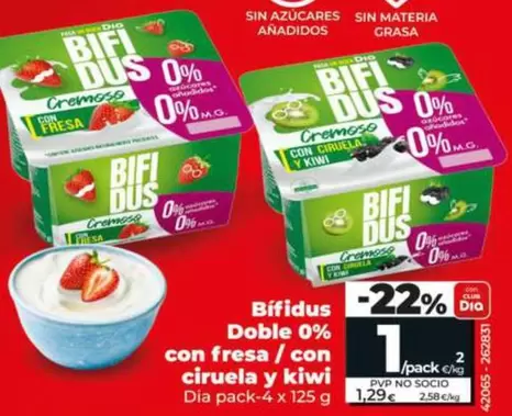 Dia - Bífidus Doble 0% Con Fresa/Con Ciruela Y Kiwi
