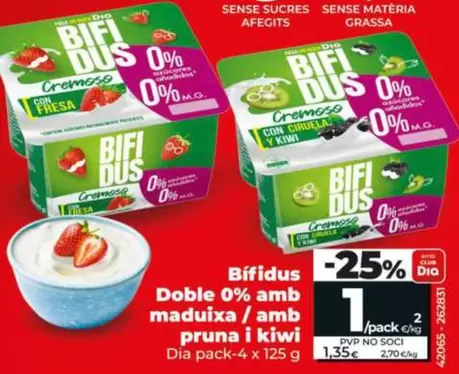 Dia - Bifidus Doble 0% Con Fresa/ Con Ciruela Y Kiwi