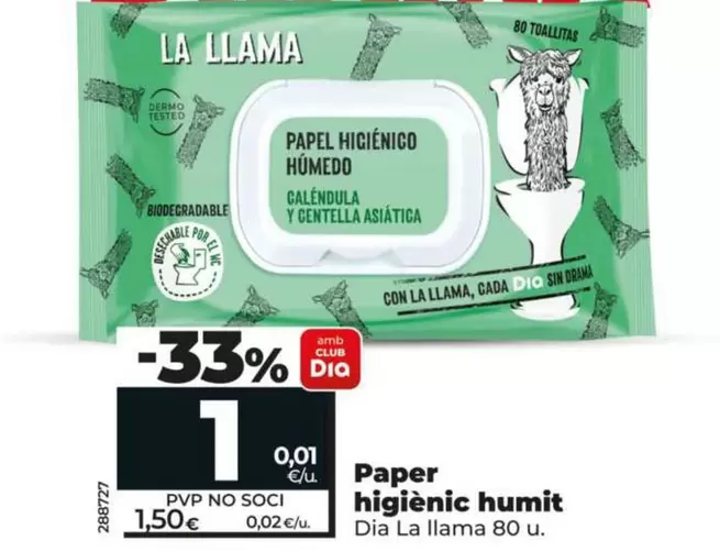 Dia La Llama - Papel Higiénico Humedo