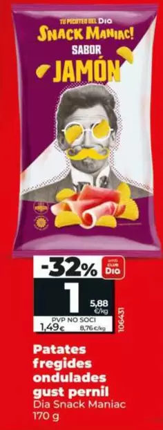 Dia Snack Maniac - Patatas Fritas Onduladas Sabor Jamon