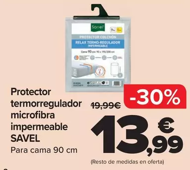 Savel - Protector Termorregulador Microfibra Impermeable 