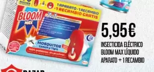 Bloom - Insecticida Eléctrico  Max Líquido Aparato + 1 Recambio