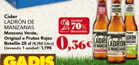 Fa - Cider Manzanas Verde, Original O Frutos Rojos Botellin