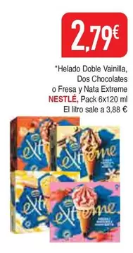 Nestlé - Helado Doble Vainilla, Dos Chocolates O Fresa Y Nata Extreme