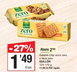 Gullón - Galetes Chip Xoco Zero O Fibra Zero