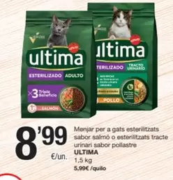 Última - Menjar Per A Gats Esterilitzats Sabor Salmo O Esterilitzats Tracte