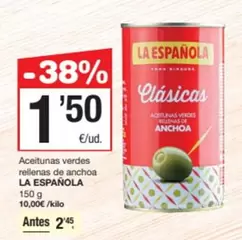 La Española - Aceitunas Verdes Rellenas De Anchoa