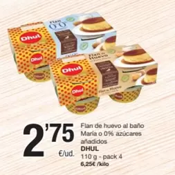 Dhul - Flan De Huevo Al Bano Maria O 0% Azucares Anadidos