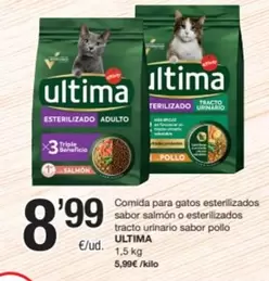 Última - Comida Para Gatos Esterilizados Sabor Salmón O Esterilizados