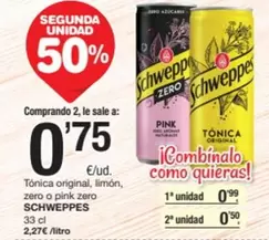Schweppes - Tónica Original, Limón, Zero O Pink Zero
