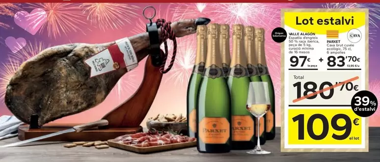 Valle Alagón - Espatlla D'Engreix 50 % Raça Ibèrica + Parxet - Cava Brut Cuvée Ecològic