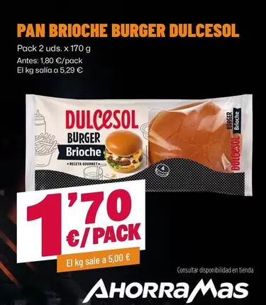 Dulcesol - Pan Brioche Burger
