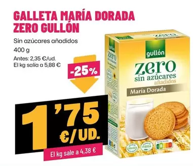 Gullón - Galleta Maria Dorada Zero