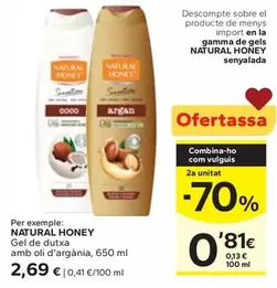 Natural Honey - Gel De Dutxa Amb Oli D'Argania
