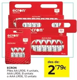 Ecron - Piles AA LR06, 4 Unitats, AAA LR06, 8 Unitats O AAA LR06, 12 Unitats