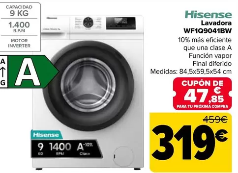 Hisense - Lavadora WF1Q9041BW