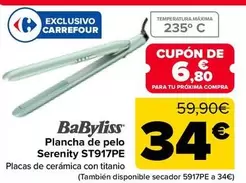 Babyliss - Plancha De Pelo Serenity ST917PE