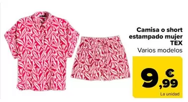 TEX - Camisa O Short Estampado Mujer 