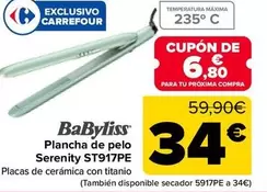 Babyliss - Plancha De Pelo Serenity ST917PE