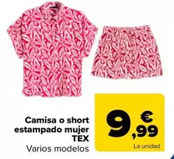 TEX - Camisa O Short Estampado Mujer 