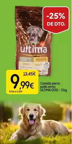 Ultima - Dog Comida Perro Pollo Arroz