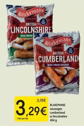 Blakemans - Sausages Cumberland Or Lincolnshire