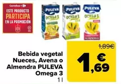 Puleva - Bebida Vegetal Nueces Avena O Almendra Omega 3