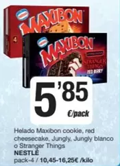 Nestlé - Helado Maxibon Cookie, Red Cheesecake, Jungly, Jungly Blanco O Stranger Things