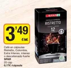 Spar - Café En Cápsulas Ristretto, Colombia, Extra Intenso, Intenso O Descafeinado Fuerte