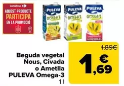 Puleva - Bebida Vegetal Nueces Avena O Almendra Omega 3