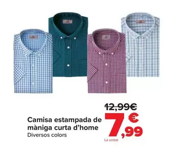 Camisa Estampada Manga Corta Hombre