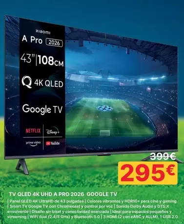 Xiaomi - TV QLED 4K UHD A PRO 2026 GOOGLE TV