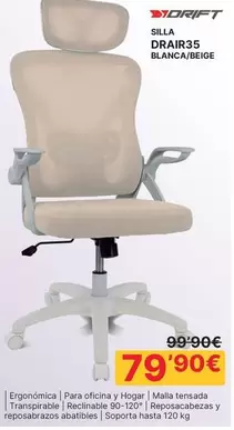 Drift - Silla Drair35 Blanca/beige
