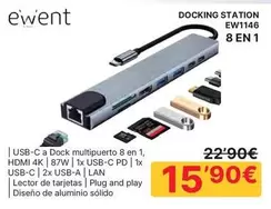 Ewent - Docking Station Ew1146 8 En 1