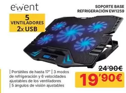 Ewent - Soporte Base Refrigeracion Ew1259