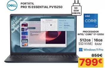 Dell - Portátil Pro 15 Essential Pv15250