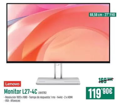 Lenovo - Monitor L27-4C