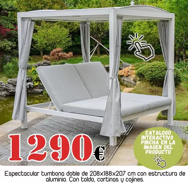 Muebles Hnos. Garcia - Espectacular Tumbona Doble Con Estructura De Aluminio