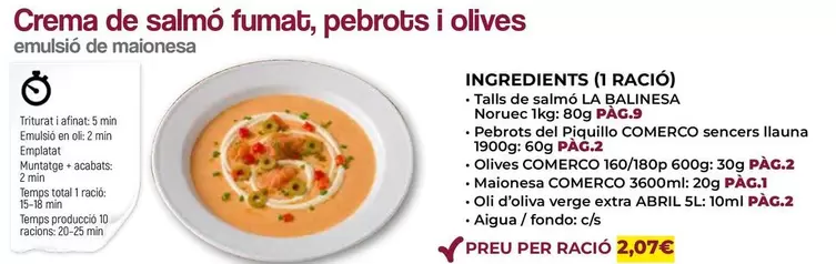 Crema De Salmó Fumat, Pebrots I Olives