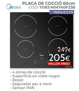 Midea - Placa De Coccio Codì TO83 MIH740F238