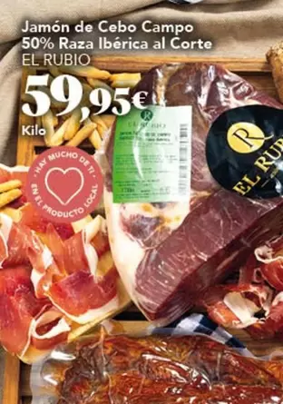 Rubio - Jamón De Cebo 50% Raza Ibérica Al Corte